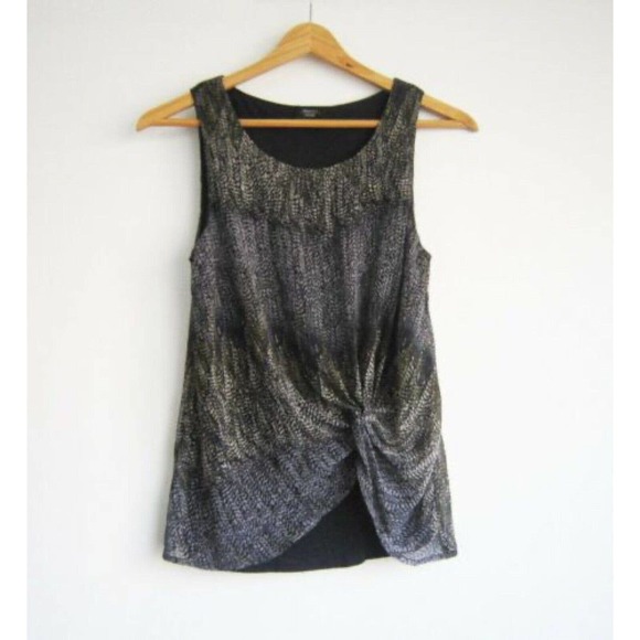 Anthropologie Tops - Anthropologie DELETTA Women's Sleeveless Top Tank Small Lined Knot Front
